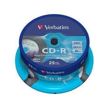 VERBATIM CD-R 52x VINYL PRINTABLE spindl 25pck/BAL