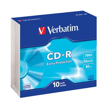 VERBATIM CD-R 700MB, 52x, slim case 10 ks