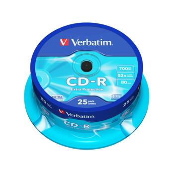 VERBATIM CD-R 700MB, 52x, spindle 25 ks