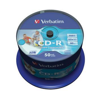 VERBATIM CD-R 80 52x PRINT. spindl 50pck/BAL