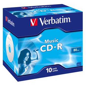 VERBATIM CD-R AUDIO 80MIN, 16x, jewel case 10 ks