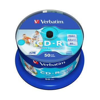 VERBATIM CD-R AZO 700MB, 52x, printable, spindle 50 ks