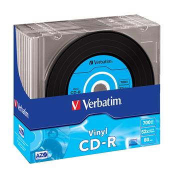 VERBATIM CD-R AZO 700MB, 52x, vinyl, slim case 10 ks