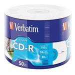 VERBATIM CD-R DataLife 700MB, 52x, printable, wrap 50 ks