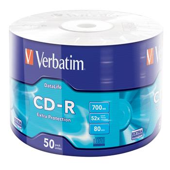 VERBATIM CD-R DataLife 700MB, 52x, wrap 50 ks