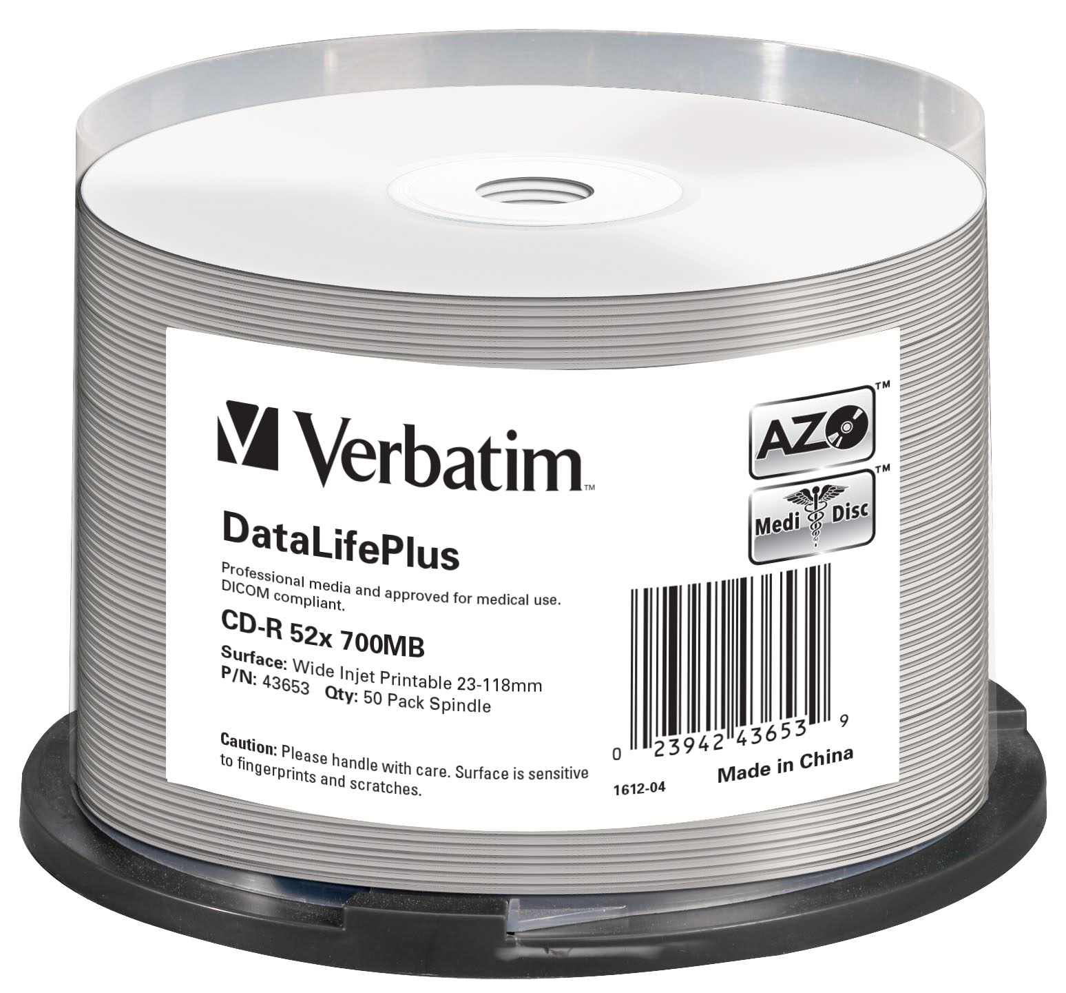VERBATIM CD R DataLifePlus 700MB 52x Silver Printable Spindle 50 Ks