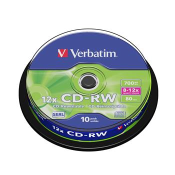 VERBATIM CD-RW SERL 700MB, 12x, spindle 10 ks