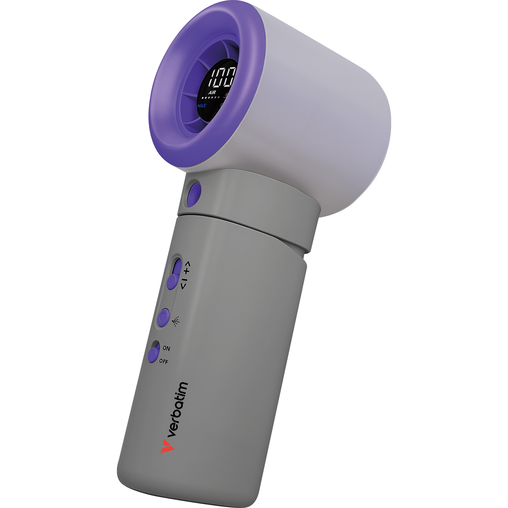 VERBATIM Cool 'n' Go Aqua Breeze ruční ventilátor šedý/fialový