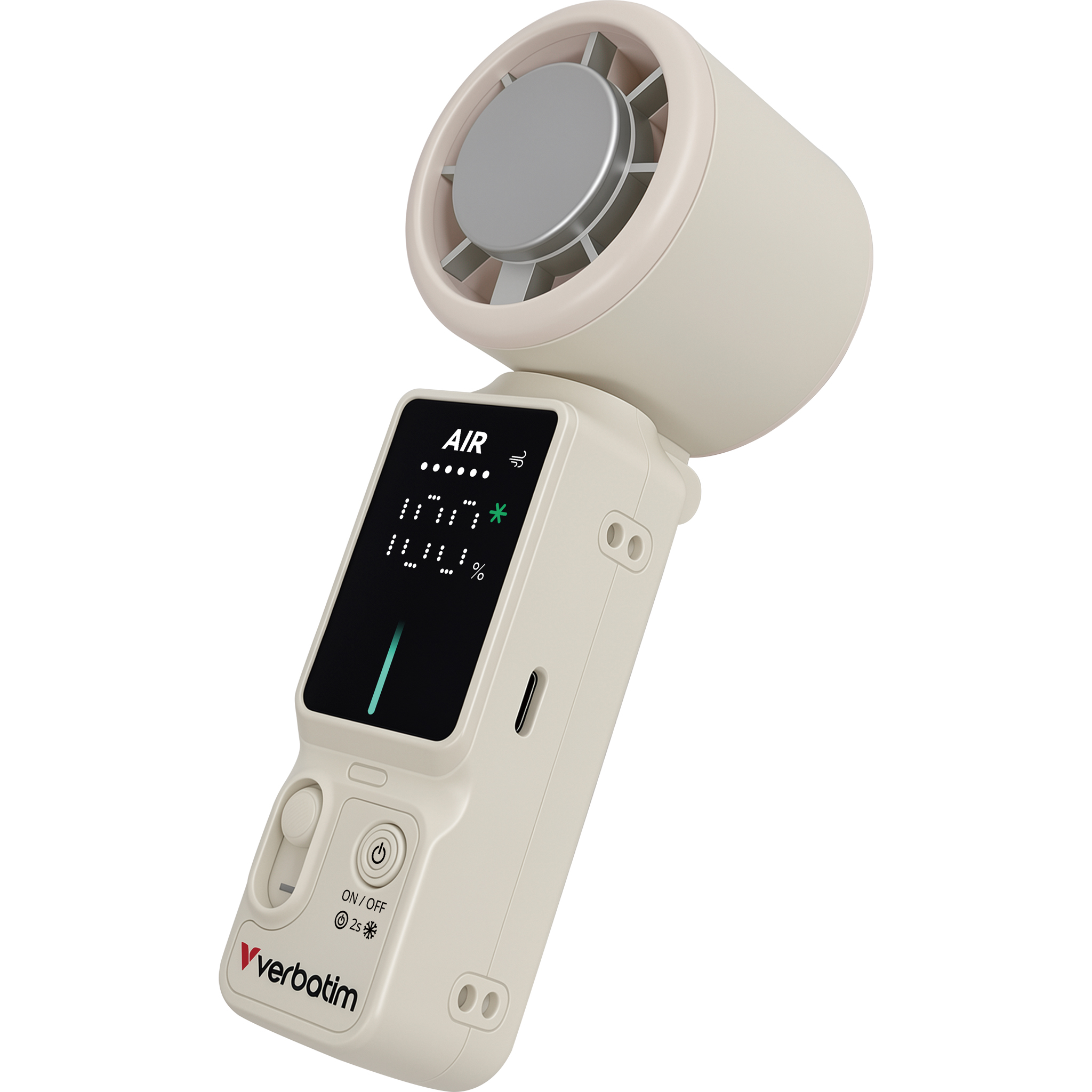VERBATIM Cool 'n' Go Ice Touch Pro ruční ventilátor bílý/šedý