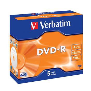 VERBATIM DVD-R AZO 4,7GB, 16x, jewel case 5 ks