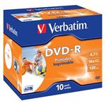VERBATIM DVD-R AZO 4,7GB, 16x, printable, jewel case 10 ks