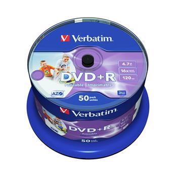 VERBATIM DVD+R AZO 4,7GB, 16x, printable, spindle 50 ks