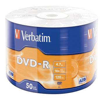 VERBATIM DVD-R AZO 4,7GB, 16x, wrap 50 ks