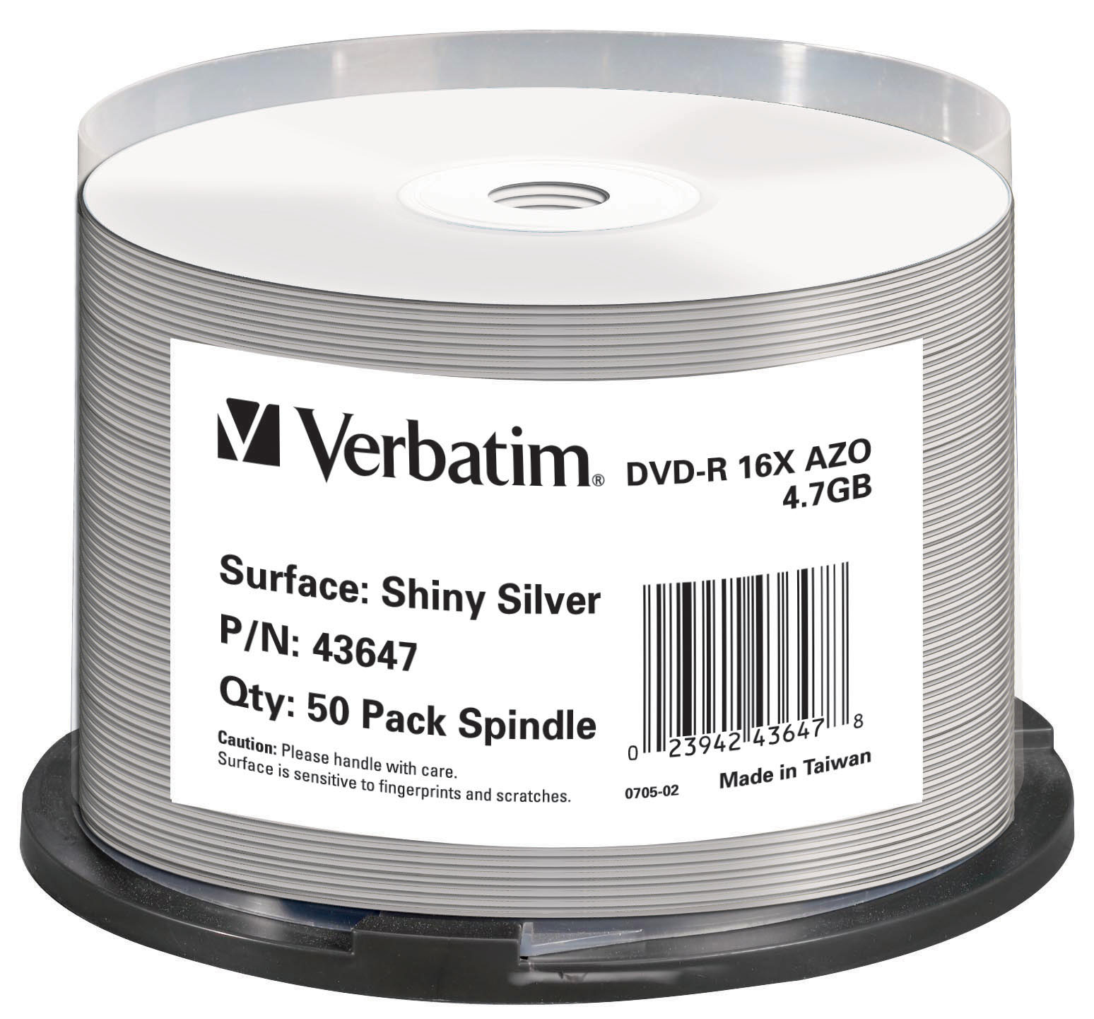 VERBATIM DVD R DataLifePlus 4 7GB 16x Shiny Silver Thermal Printable