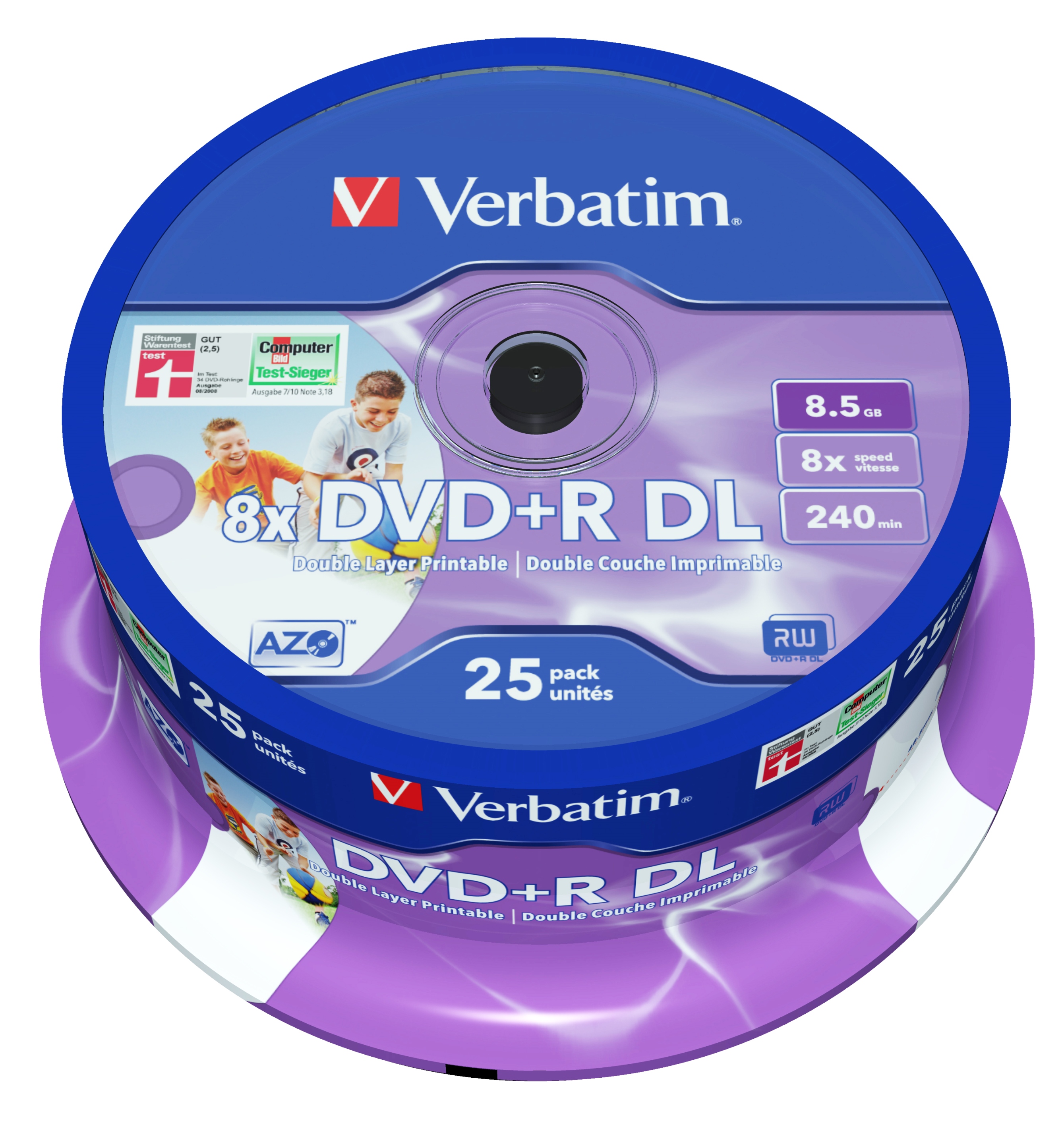 VERBATIM DVD R DL AZO 8 5GB 8x Printable Spindle 25 Ks IT TRADE cz