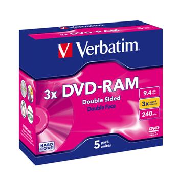 VERBATIM DVD-RAM 9,4GB, 3x, cartridge T4 5 ks