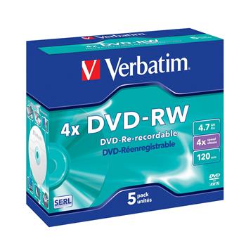 VERBATIM DVD-RW SERL 4,7GB, 4x, jewel case 5 ks