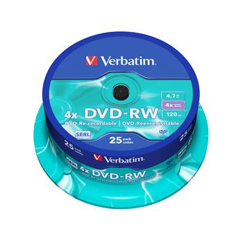 VERBATIM DVD-RW SERL 4,7GB, 4x, spindle 25 ks