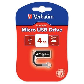 VERBATIM flashdisk 4GB USB 2.0 Store n Go MICRO Black