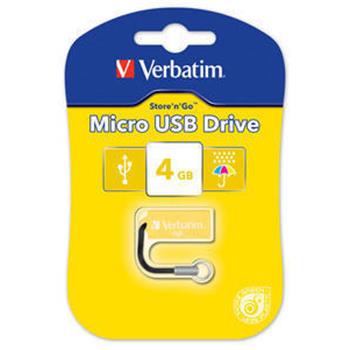 VERBATIM flashdisk 4GB USB 2.0 Store n Go MICRO Sun Kissed Yellow