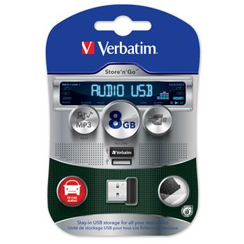 VERBATIM flashdisk 8GB USB 2.0 Store n Go AUDIO USB - EOL n�hrada 97463