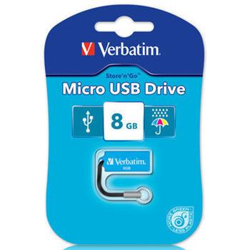 VERBATIM flashdisk 8GB USB 2.0 Store n Go MICRO Caribbean Blue