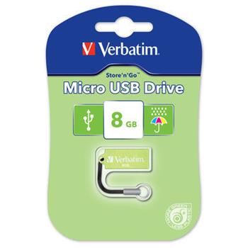 VERBATIM flashdisk 8GB USB 2.0 Store n Go MICRO Eucalyptus Green