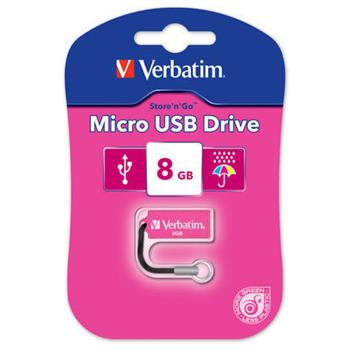 VERBATIM flashdisk 8GB USB 2.0 Store n Go MICRO Hot Pink