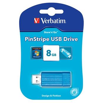 VERBATIM flashdisk 8GB USB 2.0 Store n Go Pinstripe Caribbean Blue