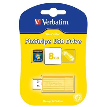 VERBATIM flashdisk 8GB USB 2.0 Store n Go Pinstripe Sunkissed Yellow