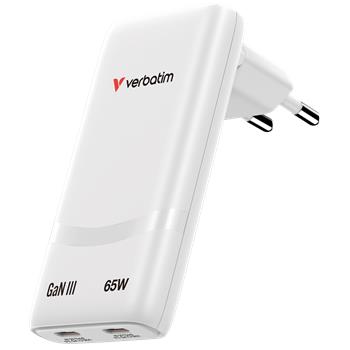 VERBATIM Fold 'n' Go GaN nabjeka 65W - 2x USB-C PD 65W - bl