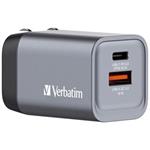 VERBATIM GNC-35 GaN nabíječka 35W - 1x USB-C PD 35W / 1x USB-A QC 3.0