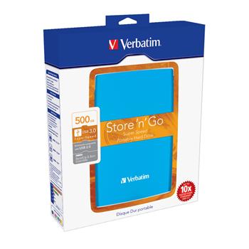 VERBATIM Hard Drive 2,5" 500GB USB 3.0 Caribean Blue Box EOL