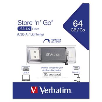 VERBATIM iStore 'n' Go Lightning 64GB USB 3.0
