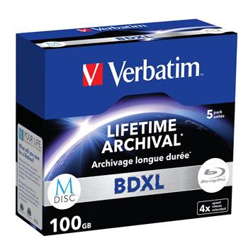 VERBATIM M-DISC BD-R XL 100GB, 4x, jewel case 5 ks