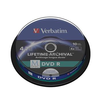 VERBATIM M-DISC DVD-R 4,7GB, 4x, printable, spindle 10 ks