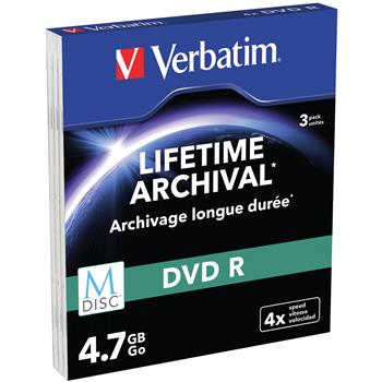 VERBATIM M-DISC DVD-R 4,7GB, 4x, slim case 3 ks