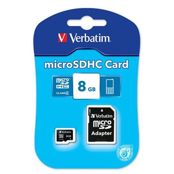 VERBATIM micro SDHC 8GB Class 4+ adapt�r