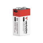 VERBATIM nab�jec� USB-C Li-Ion baterie E-Block, 9V, 335 mAh, 1ks