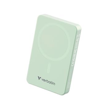 VERBATIM POWERBANKA 10000 mAh - Charge n Go Essentials, bezdrtov/MagSafe, USB-C, zelen