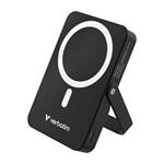 VERBATIM POWERBANKA 10000 mAh - Charge n Go Stand, magnetick stojnek, bezdrtov/MagSafe, USB-C, ern