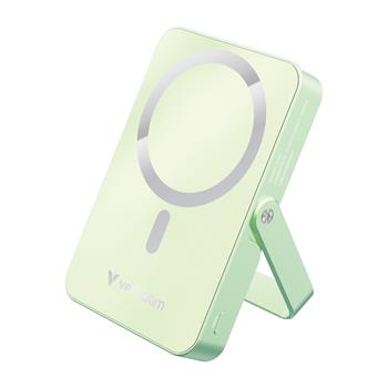 VERBATIM POWERBANKA 10000 mAh - Charge n Go Stand, magnetick stojnek, bezdrtov/MagSafe, USB-C, zelen