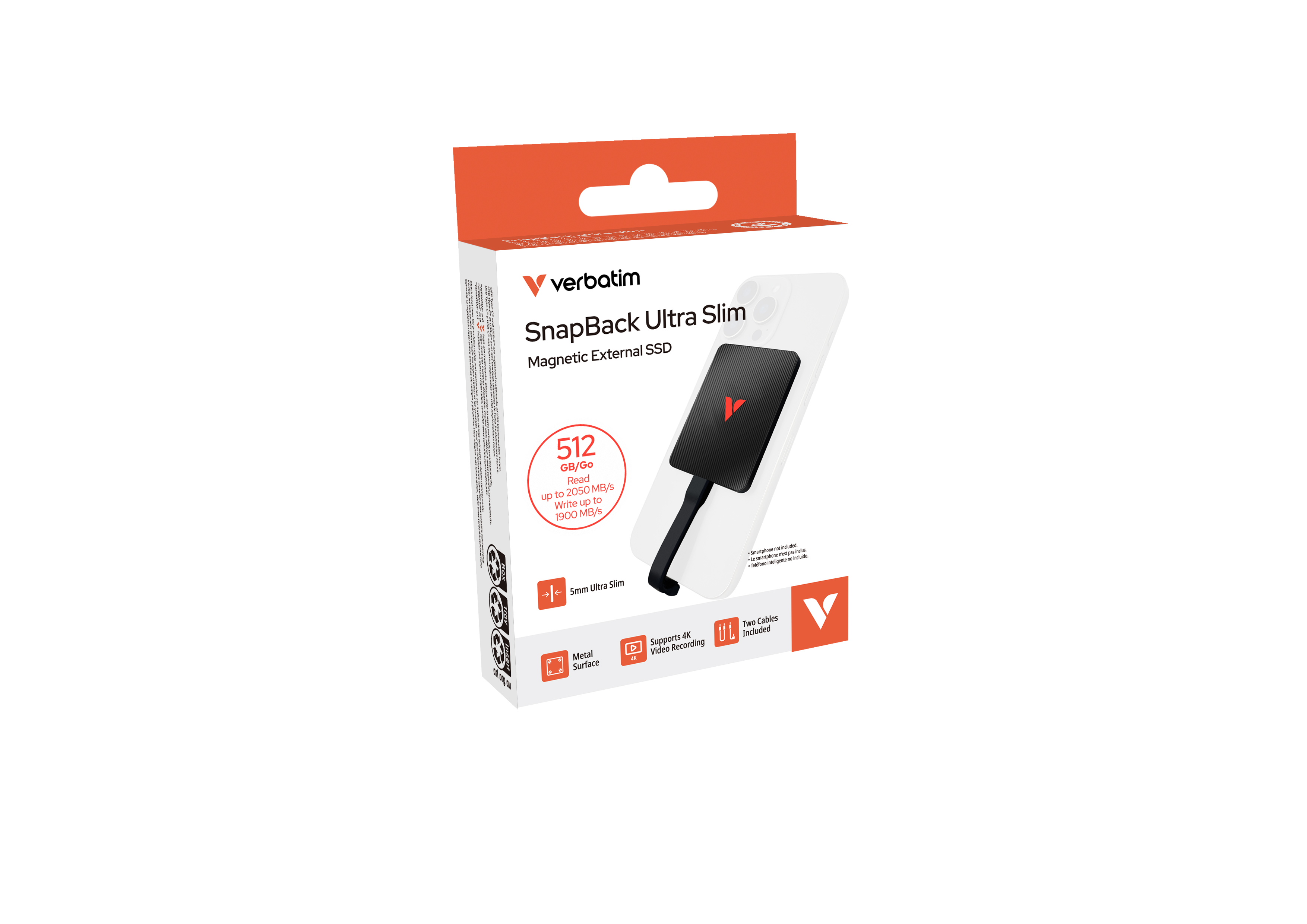 VERBATIM SnapBack Ultra Slim SSD 512GB, černý