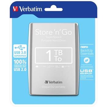 VERBATIM Store´n´ Go 2,5" 1TB USB 3.0 stříbrný