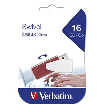 VERBATIM Store 'n' Go Swivel 16GB USB 2.0 červená