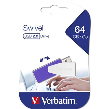 VERBATIM Store 'n' Go Swivel 64GB USB 2.0 fialov