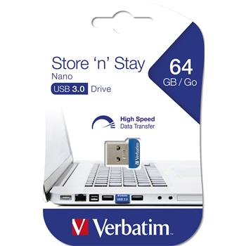 VERBATIM Store 'n' Stay NANO 64GB USB 3.0 modr