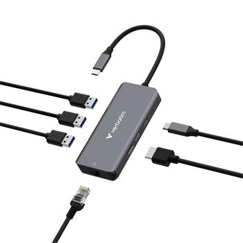 VERBATIM USB-C ESSENTIALS MULTIPORT HUB 6 PORT - 3x USB 3.2 GEN 1 / HDMI / USB-C PD / RJ-45