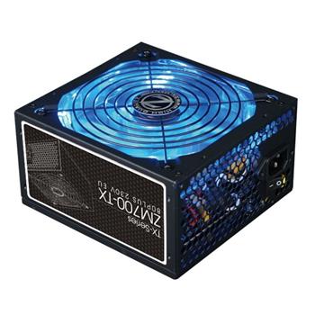 ZALMAN zdroj 700W eff. 87% 80Plus, ZM700-TX, ATX12V, PFC, 140mm blue led vtrk